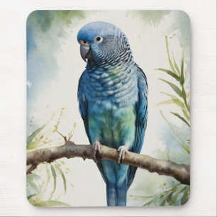 Waterverf blauwe parkiet eucalyptusboom muismat