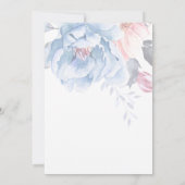 Waterverf Blauwe Perzik Bloemen Schattige Script W Kaart (Achterkant)