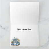 Waterverf Blauwe Pompoenen & Bloemen Kaart (Binnen)