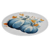 Waterverf Blauwe Pompoenen & Herfstbladeren Snijplank (Hoek)