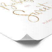 Waterverf blauwe roze flora baby's zijn zoet poster (Hoek)