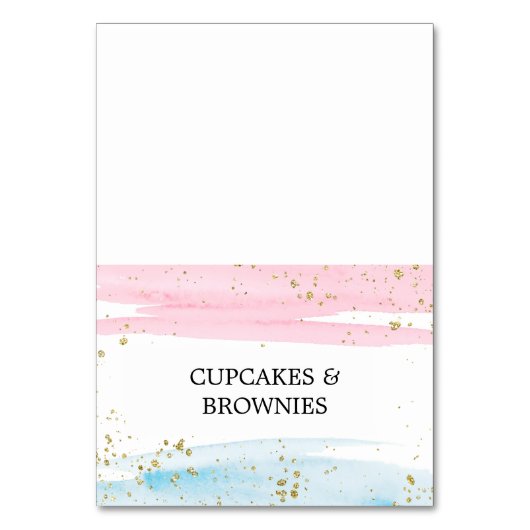 Waterverf Blauwe Roze Geslacht Laat Kaarten met vo (Voorkant)