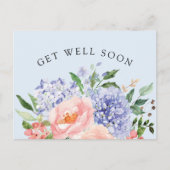 Waterverf Blauwe Roze Hortensia Bloemstuk Get Bett Briefkaart (Voorkant)