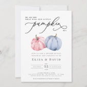  Waterverf Blauwe Roze Pompoen Herfst Geslacht Kaart (Voorkant)