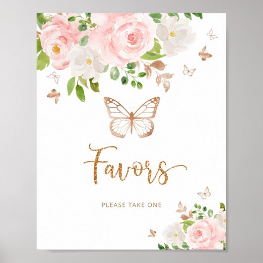 Waterverf blauwe roze vlinder Ventilator Poster (Voorkant)