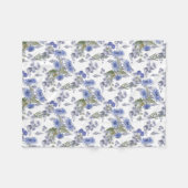 Waterverf blauwe rozen bloemen veren wit fleece deken (Voorkant (Horizontaal))