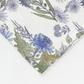 Waterverf blauwe rozen bloemen veren wit fleece deken (Hoek)