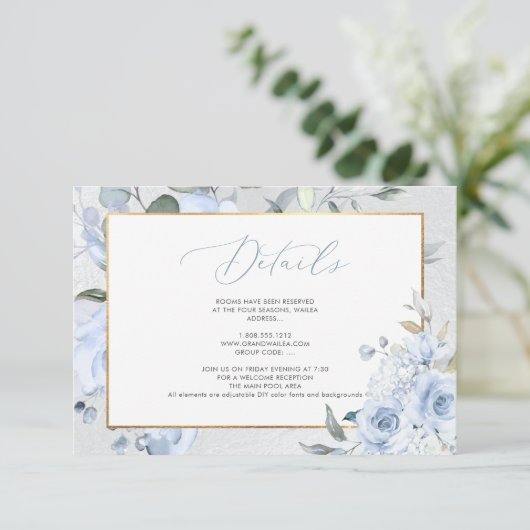 Waterverf Blauwe Rozen DETAILS KAARTEN (Staand voorkant)