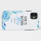 Waterverf Blauwe Rozen Girly Christelijk Case-Mate iPhone Case (Achterkant (horizontaal))