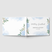 Waterverf Blauwe Rozen Groene Vloeiing Gastenboek (Volledig)