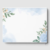 Waterverf Blauwe Rozen Groene Vloeiing Gastenboek (Achterkant)