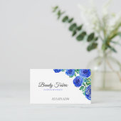 Waterverf Blauwe Rozen Kleding Boutique Visitekaartje (Staand voorkant)