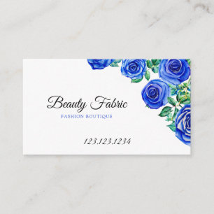 Waterverf Blauwe Rozen Kleding Boutique Visitekaartje