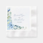 Waterverf Blauwe Rozen Servet (Voorkant)