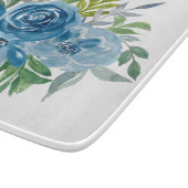 Waterverf blauwe Rozen Snijplank (Hoek)