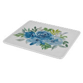 Waterverf blauwe Rozen Snijplank (Hoek)