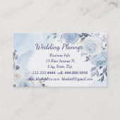 Waterverf Blauwe Rozen Weddenschap Planner Aangepa Visitekaartje (Voorkant)