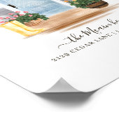 Waterverf Blauwe ruggengraat van landstijl Poster (Hoek)