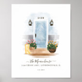 Waterverf Blauwe ruggengraat van landstijl Poster (Voorkant)