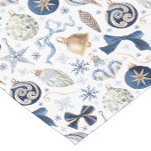 Waterverf Blauwe Sieraden Kerst Korte Tafelloper (Hoek)
