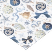 Waterverf Blauwe Sieraden Kerstmis Tafelkleed (Gekanteld)