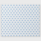 Waterverf Blauwe Sneeuwvlokken Cadeaupapier (Vlak)