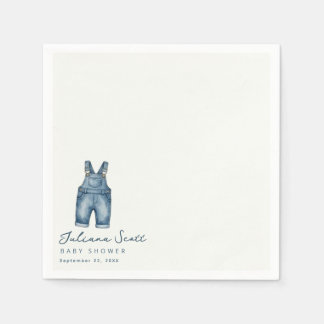 Waterverf Blauwe Spijkerbroek Baby Shower Denim Servet