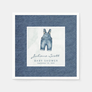 Waterverf Blauwe Spijkerbroek Baby Shower Denim Servet