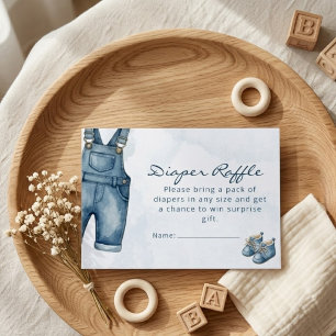 Waterverf Blauwe Spijkerbroek Baby Shower Luier Ra Informatiekaartje