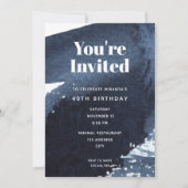 Waterverf blauwe splash Bold Typografie Birthday Kaart (Voorkant)