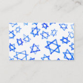 Waterverf Blauwe Ster van David Bar Bat Mitswa Plaatskaartje (Achterkant)