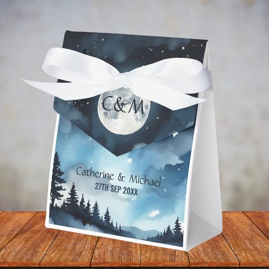 Waterverf Blauwe Sterrennacht Sky Celestial Bruilo Bedankdoosjes