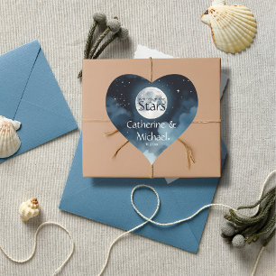 Waterverf Blauwe Sterrennacht Sky Celestial Bruilo Ronde Sticker