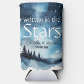 Waterverf Blauwe Sterrennacht Sky Celestial Bruilo Seltzer Blikjeskoeler (Voorkant)