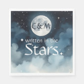 Waterverf Blauwe Sterrennacht Sky Celestial Bruilo Servet (Voorkant)