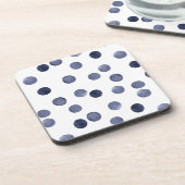 WATERVERF . Blauwe stip. Bier Onderzetter (Linkerzijde)