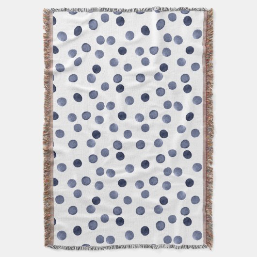 WATERVERF . Blauwe stip. Deken (Voorkant Verticaal)