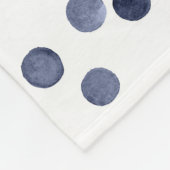 WATERVERF . Blauwe stip. Fleece Deken (Hoek)