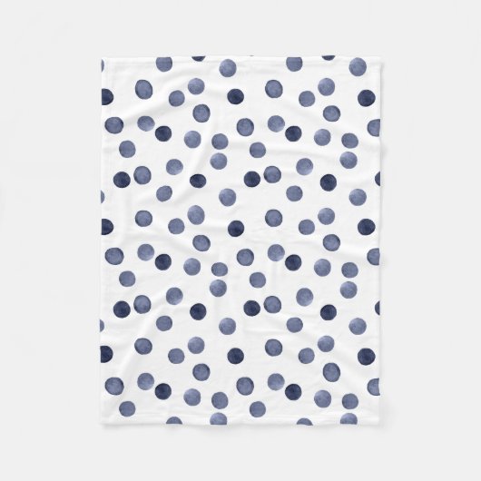 WATERVERF . Blauwe stip. Fleece Deken (Voorkant)