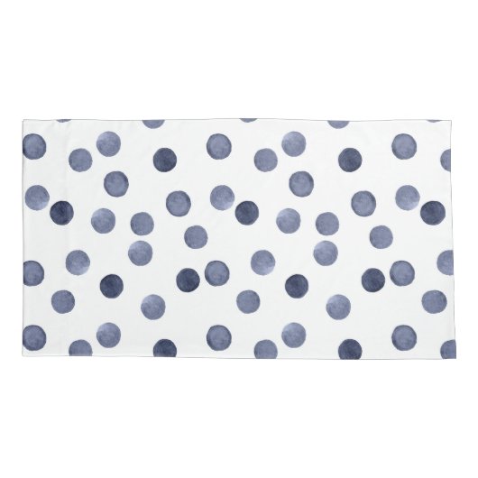 WATERVERF . Blauwe stip. Kussensloop (Achterkant)