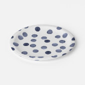 WATERVERF . Blauwe stip. Papieren Bordje (Gekanteld)