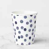 WATERVERF . Blauwe stip. Papieren Bordje Papieren Bekers (Links)