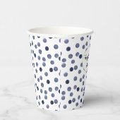 WATERVERF . Blauwe stip. Papieren Bordje Papieren Bekers (Rechts)