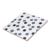 WATERVERF . Blauwe stip. Tegeltje (Zijkant)