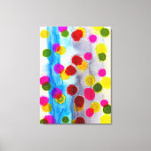 Waterverf blauwe stippen abstract canvas afdruk (Voorkant)