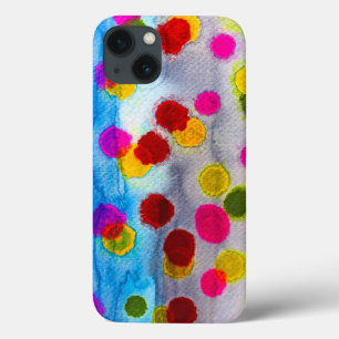 Waterverf blauwe stippen abstract Case-Mate iPhone case