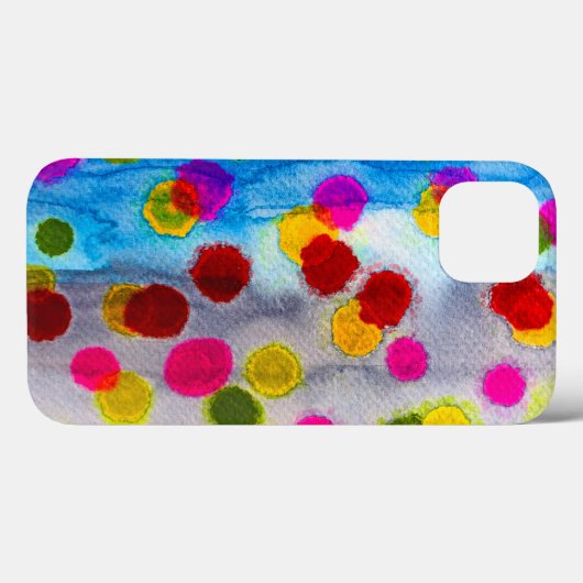 Waterverf blauwe stippen abstract Case-Mate iPhone case (Achterkant (horizontaal))