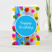 Waterverf blauwe stippen abstract kaart (Voorkant)