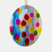 Waterverf blauwe stippen abstract keramisch ornament (Rechts)