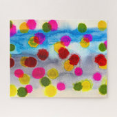 Waterverf blauwe stippen abstract legpuzzel (Horizontaal)